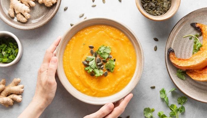 Delicious pumpkins soup