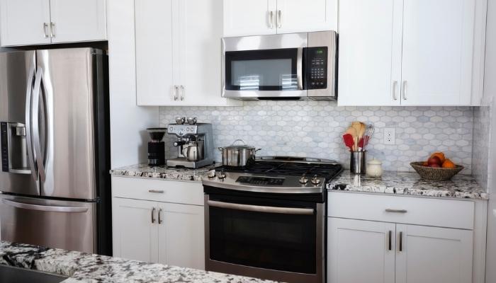 image of microwave hood vent over stove