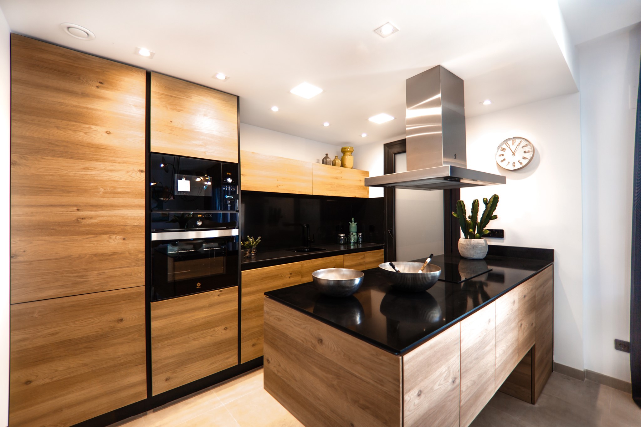 upscale kitchen with high-end appliances