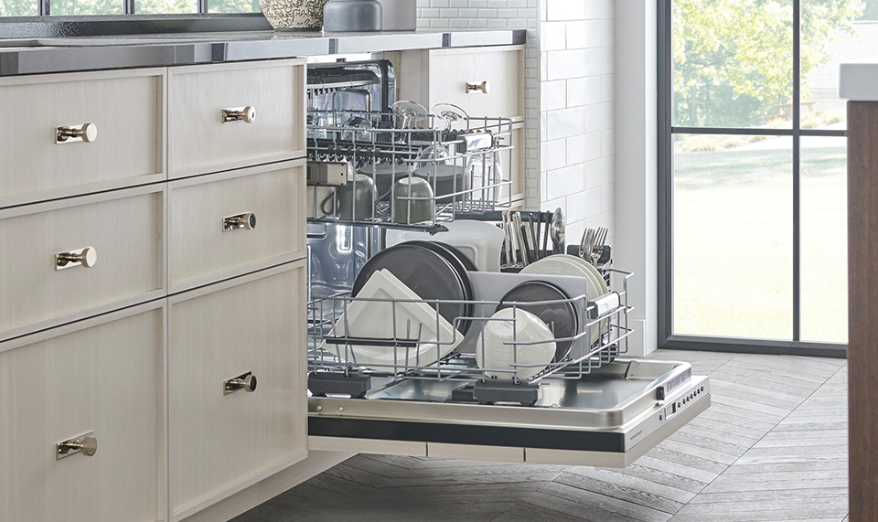 Monogram custom panel dishwasher lifestyle image