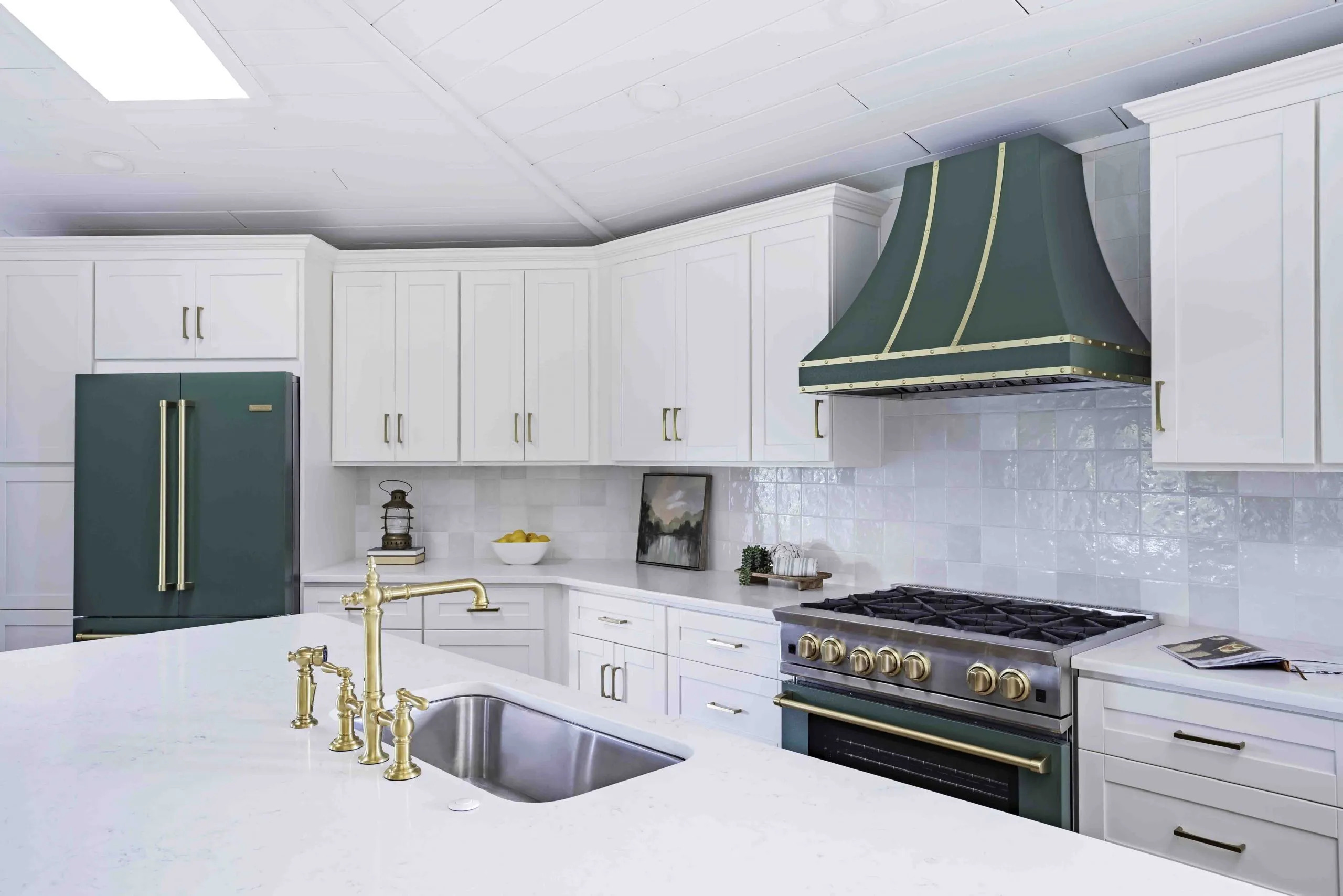 BlueStar designed kitchen with green appliances