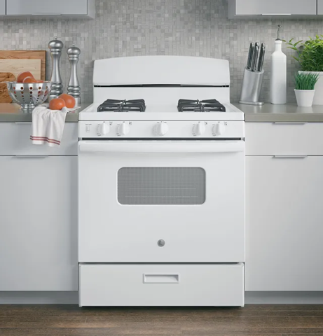 White kitchen range