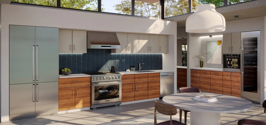 transitional style dacor range in a contemporary kitchen