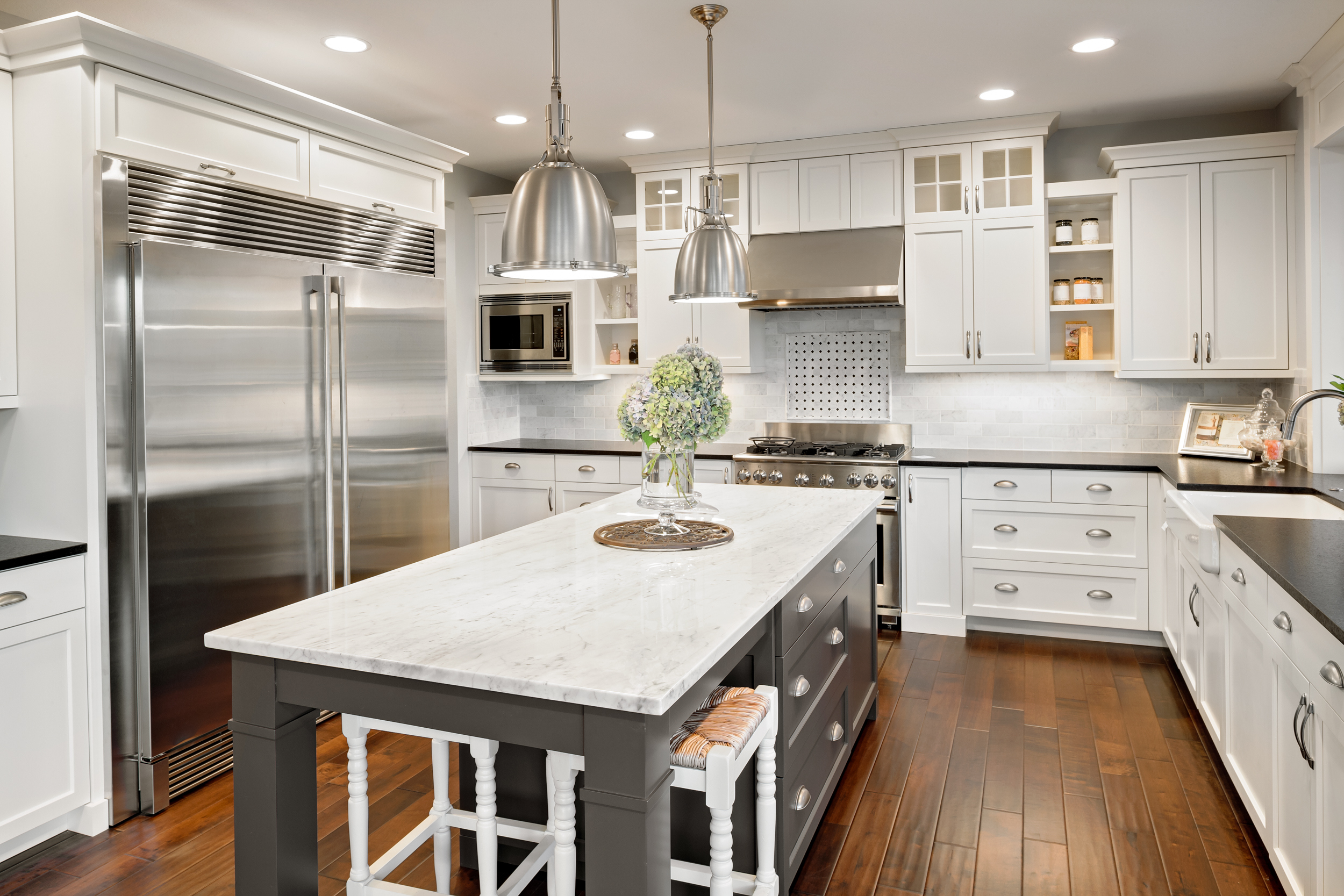 high end kitchen with luxury appliances