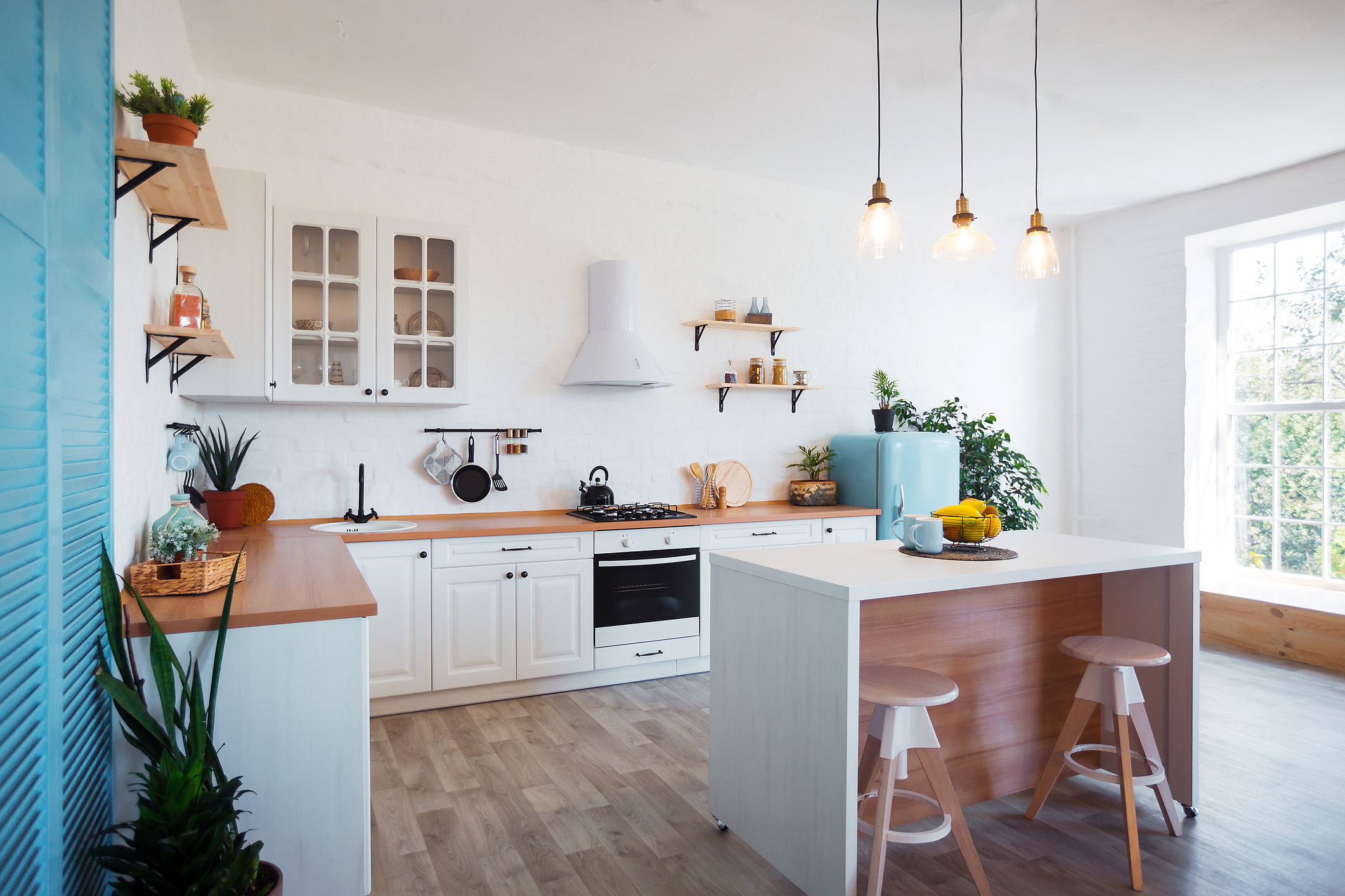 coastal L shape kitchen 