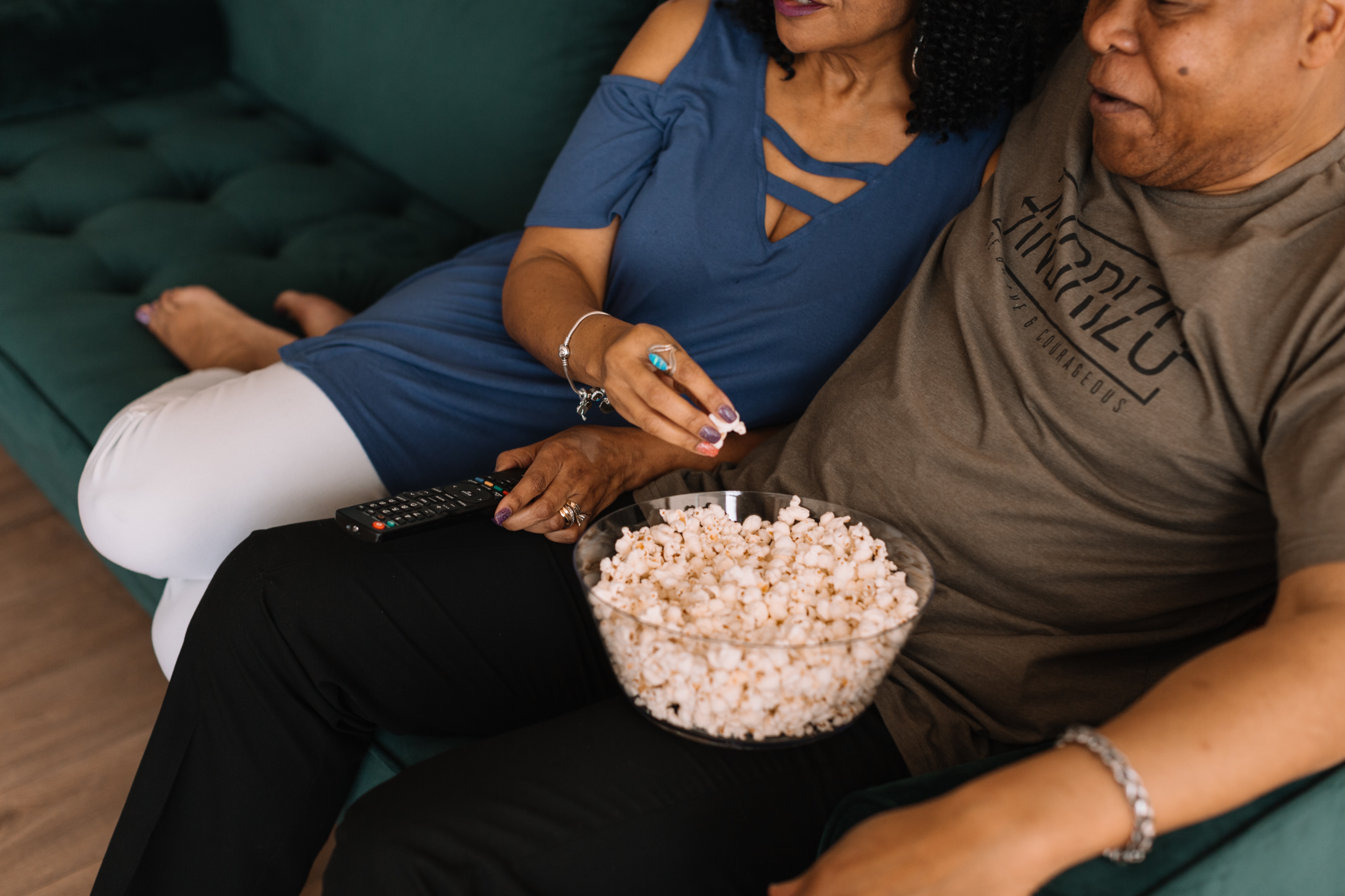 enjoying movie with theater sound