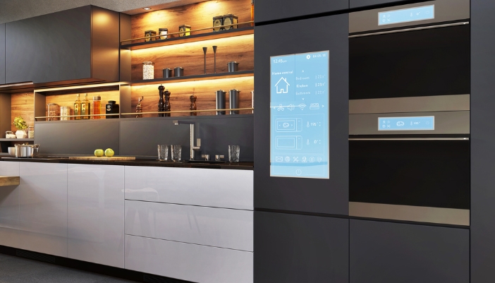 Close up of smart double wall ovens