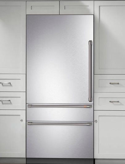 Stainless Cafe built in refrigerator with two bottom freezer drawers