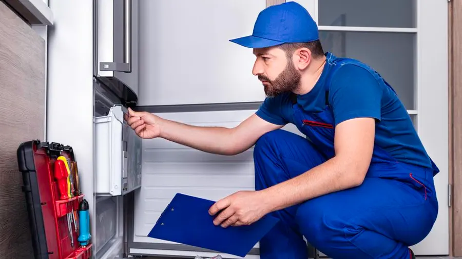 Man Repairing Refrigerator