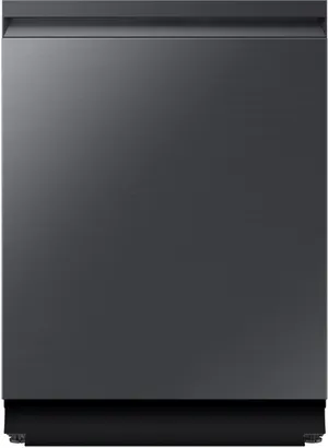 Front view of the Samsung Bespoke DW90F89T0UMT matte black dishwasher