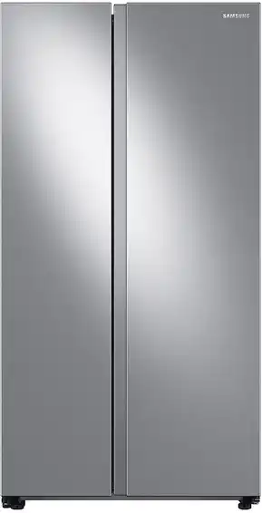 Credit: Samsung Front view of the Samsung RS28A500ASR side by side refrigerator