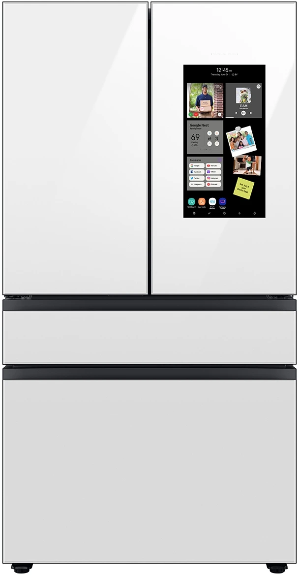 Samsung Bespoke White Glass Refrigerator
