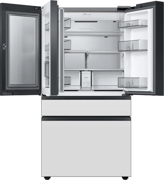 Samsung Bespoke White Glass French Door Refrigerator