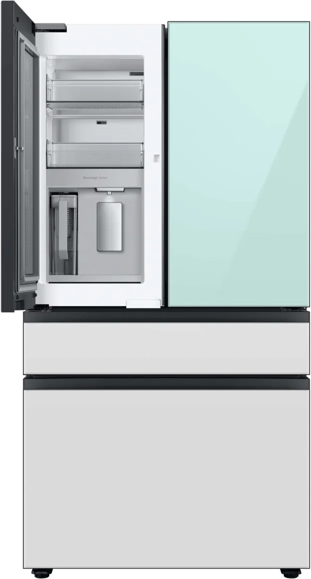 Samsung Bespoke Custom Blue and White Glass Refrigerator