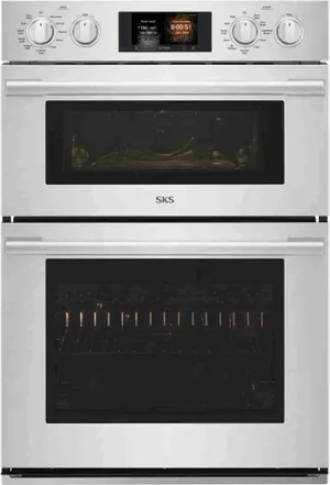 Front view of the Signature Kitchen Suite SKSCV3002S oven microwave combo