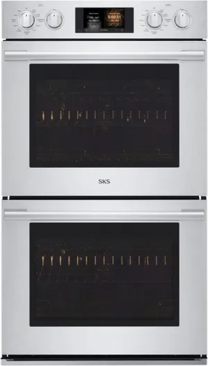 Credit: Signature Kitchen Suite Front view of the Signature Kitchen Suite SKSDV3002S double oven