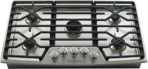 Overhead view of the Signature Kitchen Suite UPCG3654ST gas cooktop