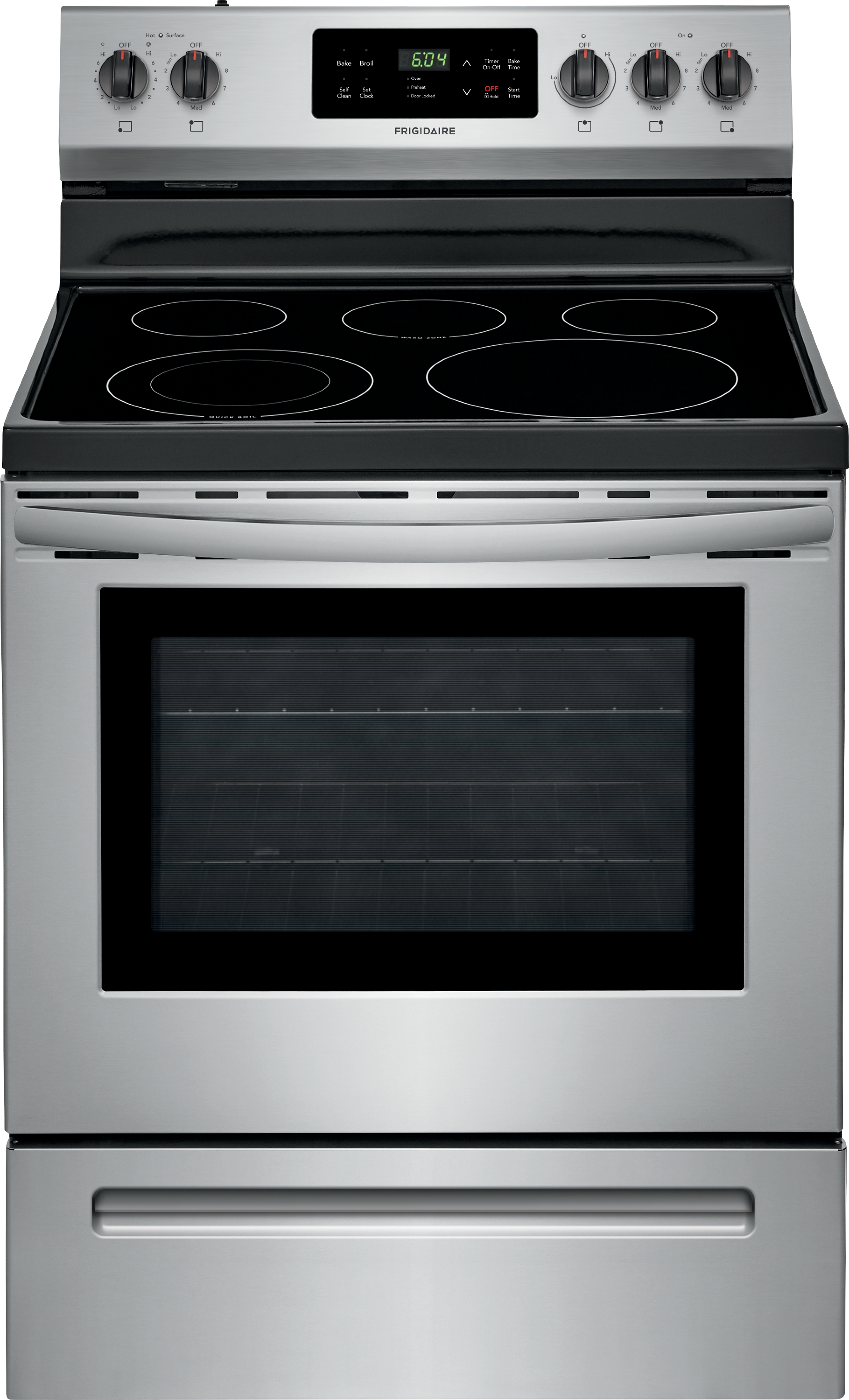 range with backguard and storage drawer