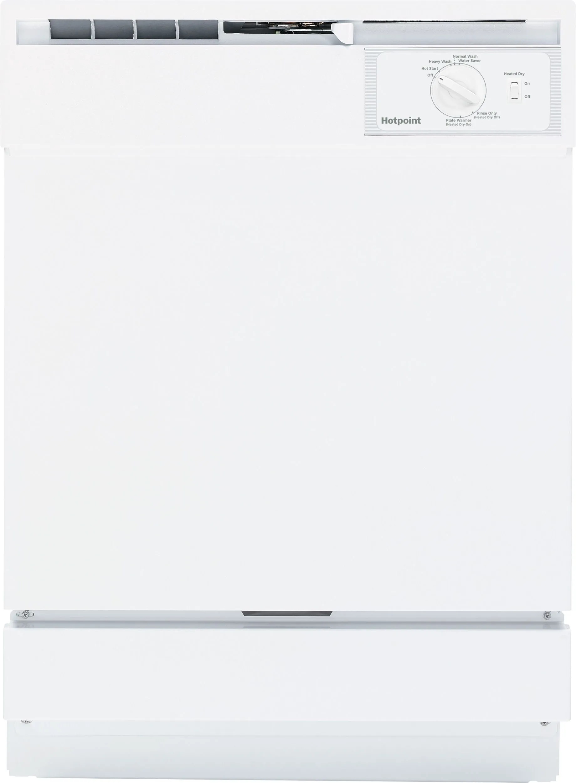 white dishwasher with right side control panel