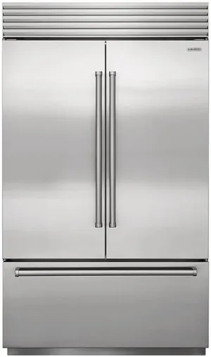 Credit: Sub-Zero Front view of the Sub-Zero CL4850UFDID/S/P French door refrigerator