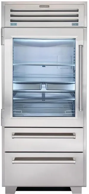 Credit: Sub-Zero Front view of the Sub-Zero PRO3650G/LH bottom freezer refrigerator