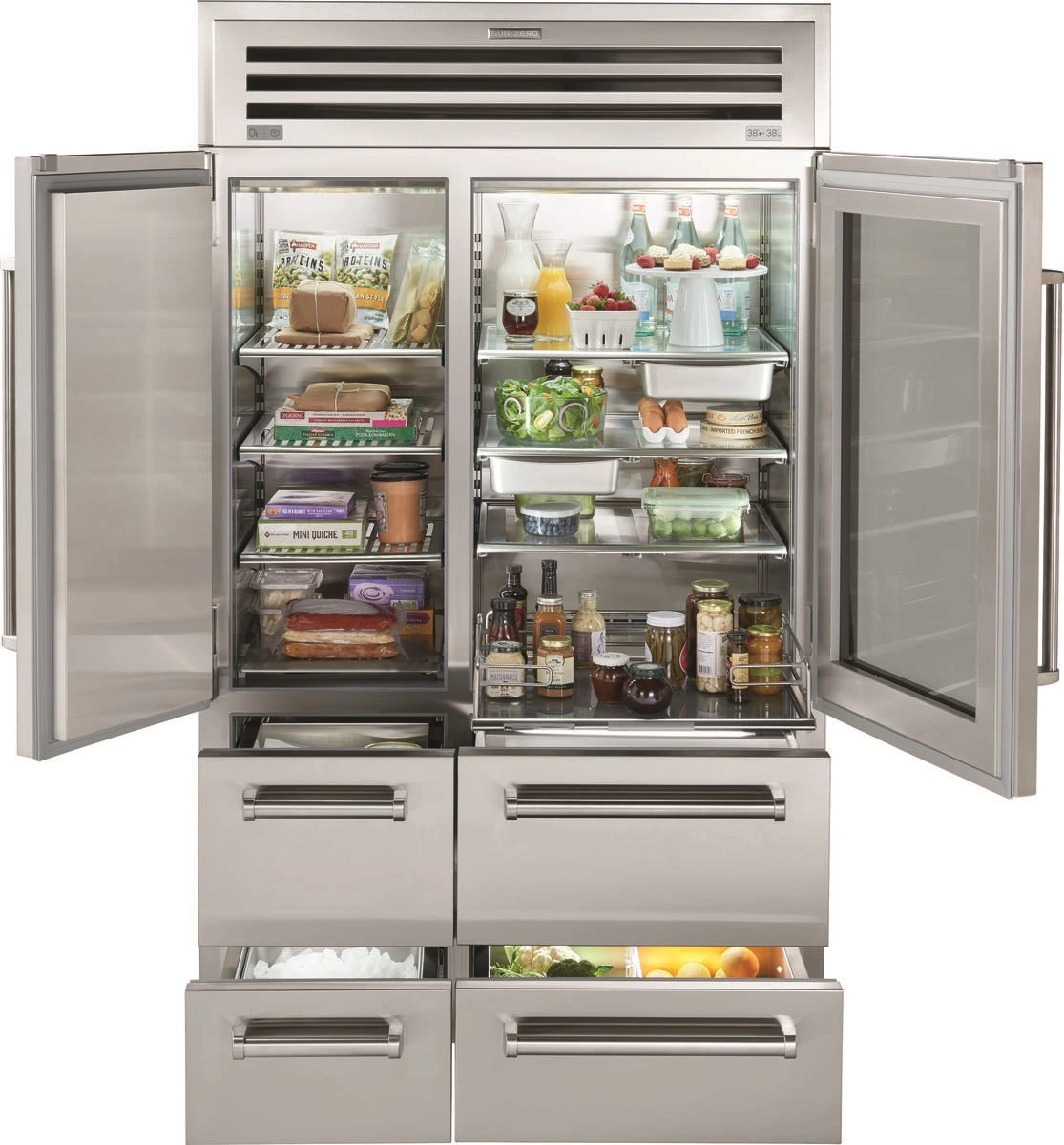 Sub-Zero Pro Built In Stainless Frame Side by Side Refrigerator