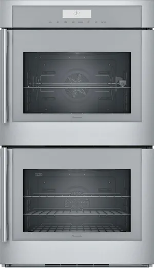 Front view of the Thermador Masterpiece MED302RWS double oven 