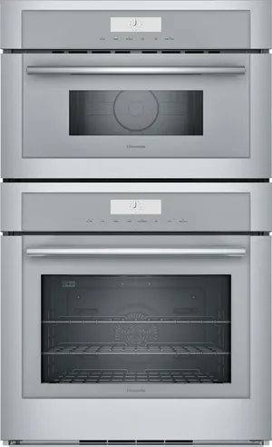 Front view of the Thermador Masterpiece MEM301WS microwave oven combo