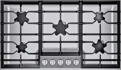 Overhead view of the Thermador Masterpiece SGSXP365TS gas cooktop