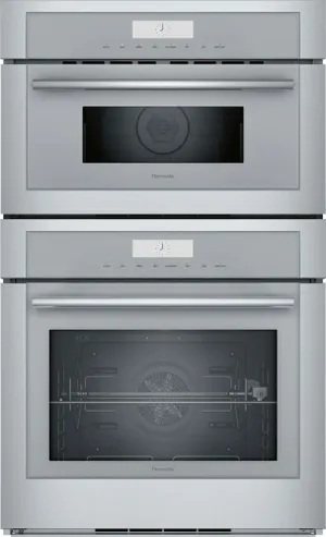 Credit: Thermador Front view of the Thermador Masterpiece Series MEDMC301WS microwave oven combo