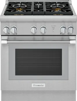 Front view of the Thermador Pro Harmony PRG304WH range