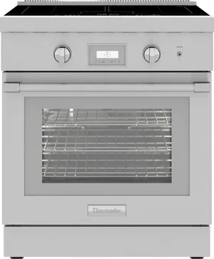 Front view of the Thermador Pro Harmony PRI30LBHU induction range