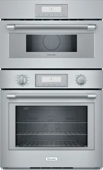 Front view of the Thermador Professional POM301W microwave oven combo 