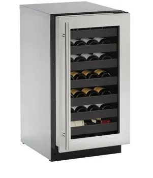 Front view of the U-Line 2000 Series U-2218WCS-00B wine cooler
