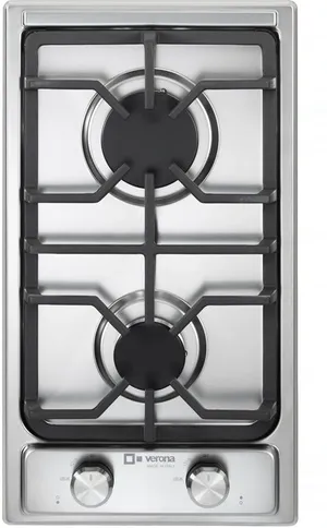 Overhead view of the Verona Designer Series VDGCT212FSS 2-burner gas cooktop