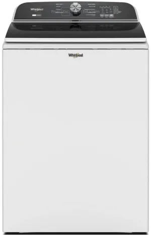 Front view of the Whirlpool Agitato WTW6157PW top load washer 