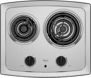 Overhead view of the Whirlpool RCS2012RS 2-burner electric cooktop