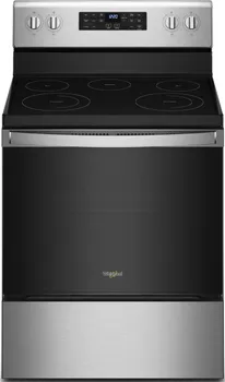Front view of the Whirlpool WFE535S0LS electric range
