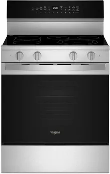 Front view of the Whirlpool WFES7530RZ range 