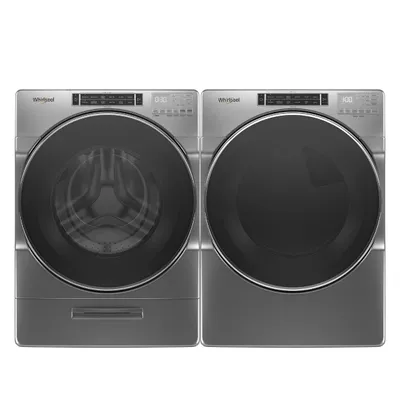 Front view of the Whirlpool WH_LAU_WFW8620HC_WGD8620HC laundry pair 