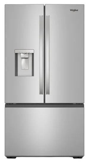 Credit: Whirlpool Front view of the Whirlpool WRFF3536SZ French door refrigerator