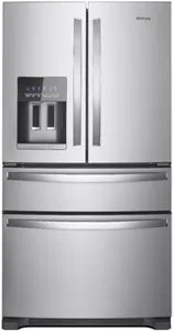 Front view of the Whirlpool WRMF3636RZ French door refrigerator