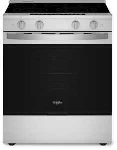 Front view of the Whirlpool WSES7530RZ range 