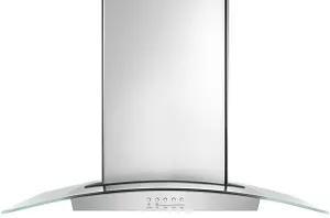 Front view of the Whirlpool WVI75UC6DS range hood 