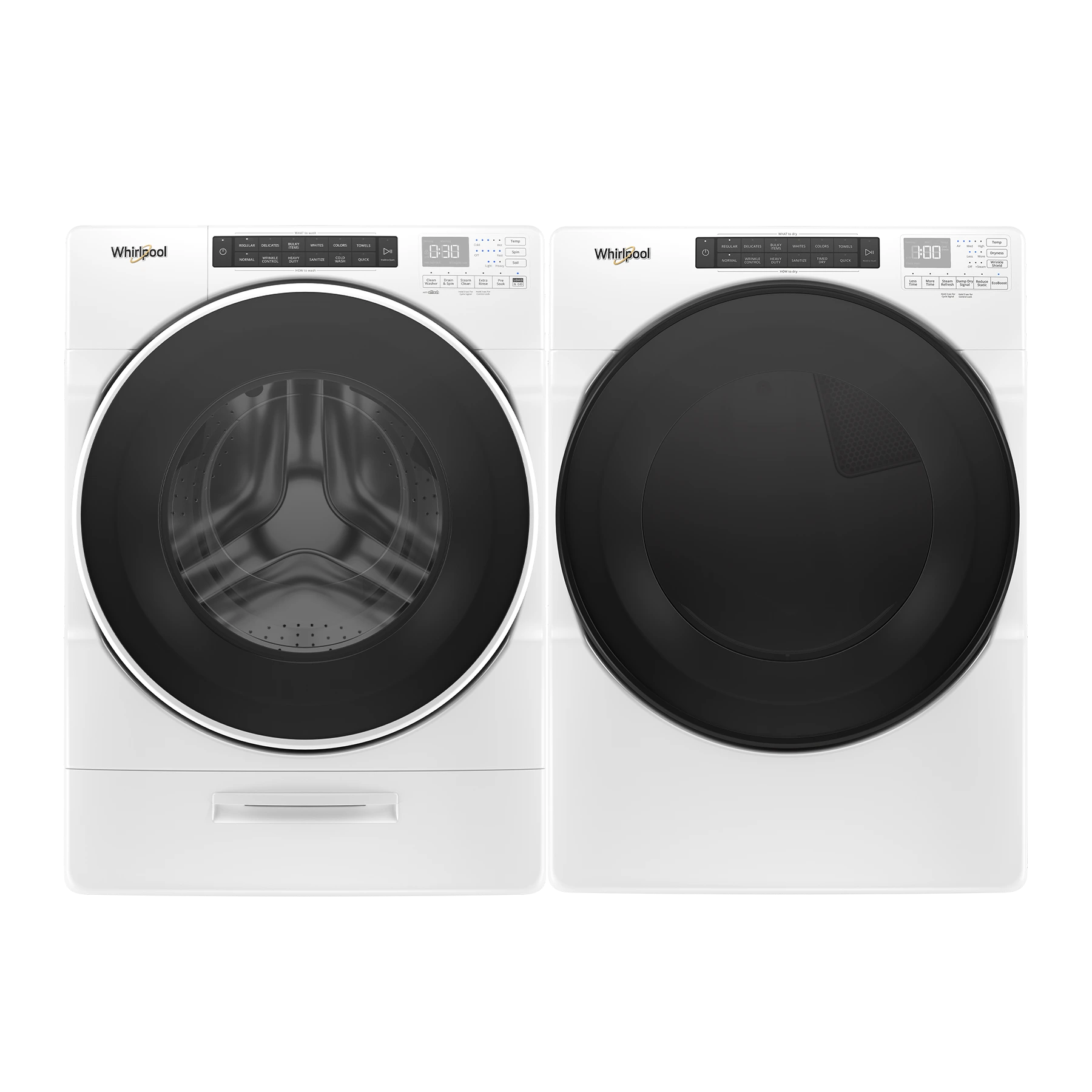 Whirlpool White Front Load Laundry Washer & Dryer