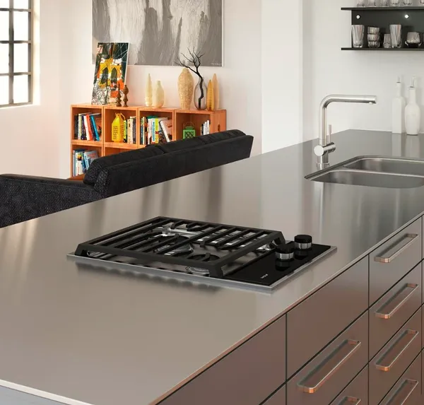 The Wolf CG152TF S 2-burner cooktop featured in a luxury kitchen