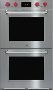 Front view of the Wolf M Series DO3050PM_S_P double oven