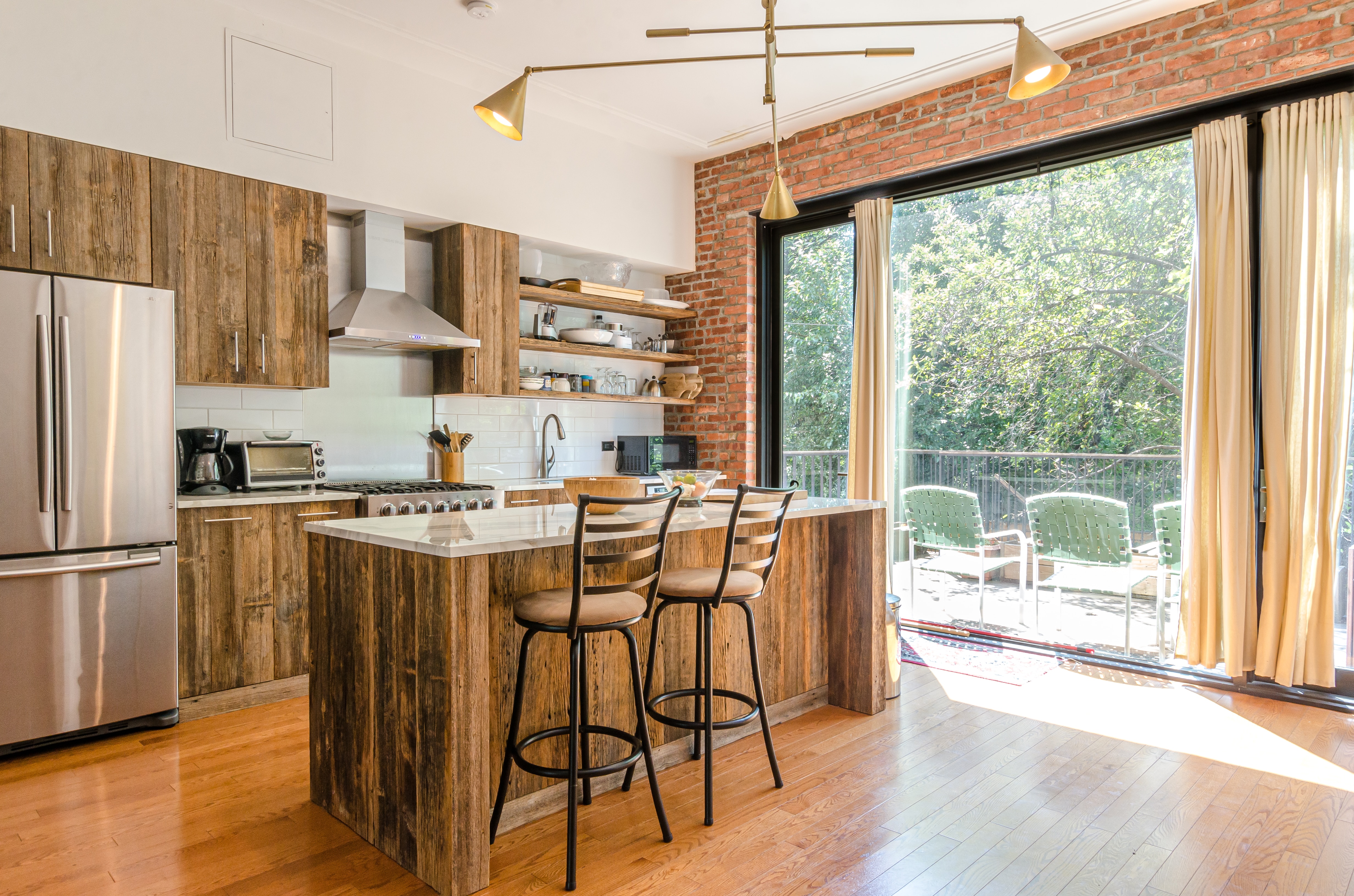 Wooden Style Kitchen Modern Refrigerator