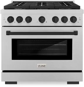 Front view of the ZLINE SDRSZ-36-MB range