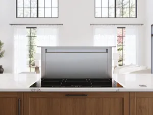 Front view of the Zephyr Designer series ZTV-E36AS downdraft range hood